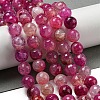 Faceted Natural Dragon Veins Agate Beads Strands G-F447-12mm-I04-2