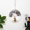 Natural Fluorite & Amethyst Chips Tree of Life Pendant Decorations TREE-PW0002-17-2