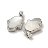 Rack Plating Brass Pave Natural White Shell Pendants KK-U025-04P-01-2