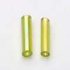 Transparent Colours Rainbow Glass Bugle Beads X-TSDB6MM164-2