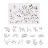 Crafans 16 Pairs 16 Style Crocodiles & Dog & Swan & Hedgehog & Dinosaur & Bird 304 Stainless Steel Stud Earrings EJEW-CF0001-02P-10