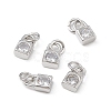 Brass Micro Pave Clear Cubic Zirconia Charms KK-E068-VB225-4