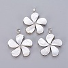 Natural White Shell Mother of Pearl Shell Pendants SSHEL-L008-64B-1