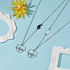 2Pcs 2 Color Enamel Yin Yang Couple Necklaces Set NJEW-TA00045-2