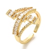 Brass Micro Pave Cubic Zirconia Rings for Women RJEW-E295-01G-1