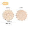 SUPERFINDINGS 12Pcs Flower Rubber Wooden Carved Decor Applique WOOD-FH0001-77-6