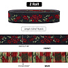 6.8M Flat Ethnic Style Polyester Jacquard Flower Ribbon OCOR-WH0082-133A-2