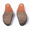 (Clearance Sale)Transparent Resin &  Waxed Walnut Wood Pendants RESI-T035-09-B01-2