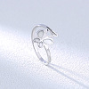 Glow in the Dark Luminous Stainless Steel Butterfly Finger Ring PW-WG57071-01-4