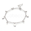 304 Stainless Steel Charm Anklets AJEW-O028-01P-1