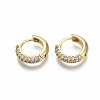 Brass Micro Pave Cubic Zirconia Huggie Hoop Earrings EJEW-R144-004E-NF-2