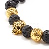 Natural Lava Rock Round Beads Essential Oil Anxiety Aromatherapy Bracelets X1-BJEW-JB06921-12