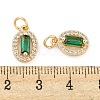 Rack Plating Brass Micro Pave Clear Cubic Zirconia Charms KK-F089-09G-3