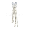 Bowknot Brass Rhinestone Tassel Big Pendants KK-I715-02S-03-1