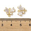 Brass Pave Clear Cubic Zirconia Connector Charms KK-F872-24G-3