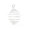 Iron Wire Spiral Bead Cage Pendants IFIN-Q126-01S-4