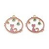 Alloy Enamel Pendants ENAM-M052-04G-3