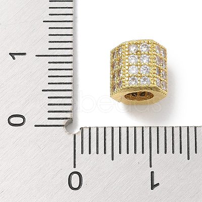 Rack Plating Brass Micro Pave Cubic Zirconia Beads KK-L224-035G-1