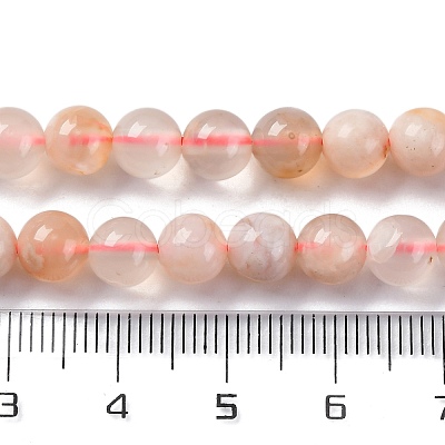 Natural Cherry Blossom Jasper Beads Strands G-B130-6mm-02-1