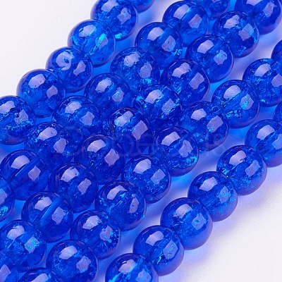 Spray Painted Crackle Glass Beads Strands CCG-Q001-6mm-14-1