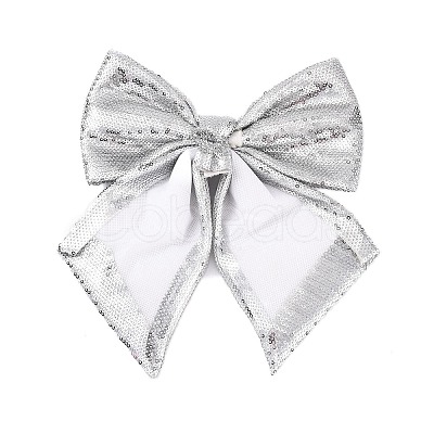 Christmas Plastic Sequin Big Bowknot Pendant Decorations AJEW-S088-04D-1