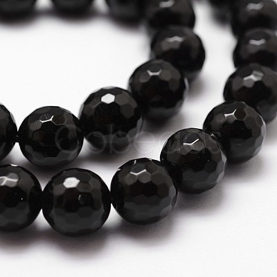 Natural Black Onyx Beads Strands X-G-D840-22-10mm-1