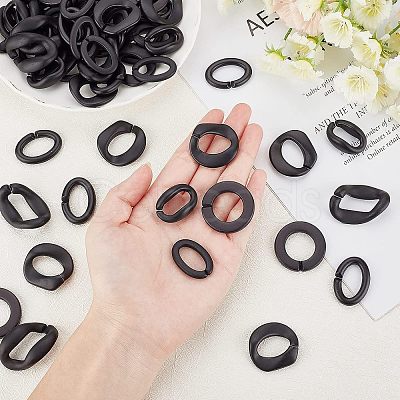 SUPERFINDINGS Opaque Spray Painted Acrylic Linking Rings OACR-FH0001-013-1