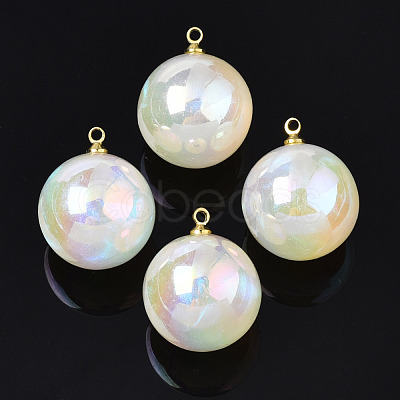 ABS Plastic Imitation Pearl Pendants PACR-T015-07C-1