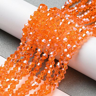 Transparent Electroplate Glass Beads Strands EGLA-A039-T4mm-A11-1