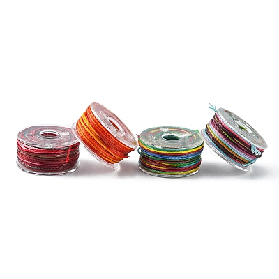 25 Rolls 25 Colors Round Segment Dyed Waxed Polyester Thread String YC-YW0001-02B-1