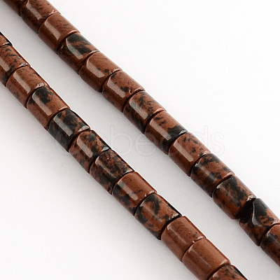 Natural Mahogany Obsidian Stone Bead Strands X-G-R187-11-1