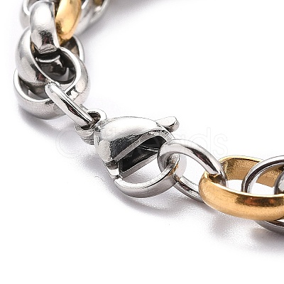 304 Stainless Steel Rope Chain Bracelet for Men Women X-BJEW-Z011-19GP-1