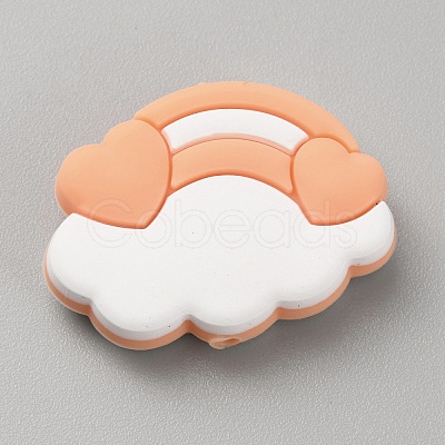 Cloud & Rainbow Food Grade Eco-Friendly Silicone Beads SIL-WH0014-33H-1