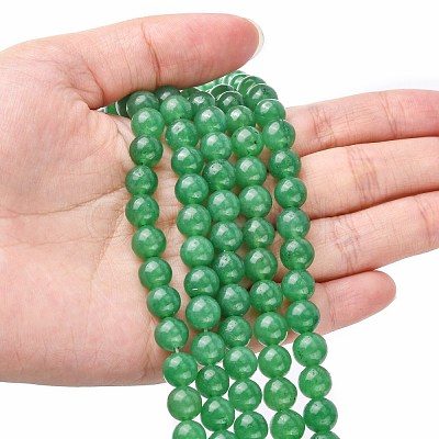 Natural White Jade Bead Strands X-G-R165-8mm-14-1