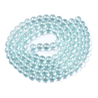 Transparent Spray Painted Glass Bead Strands X-DGLA-R050-8mm-04-1