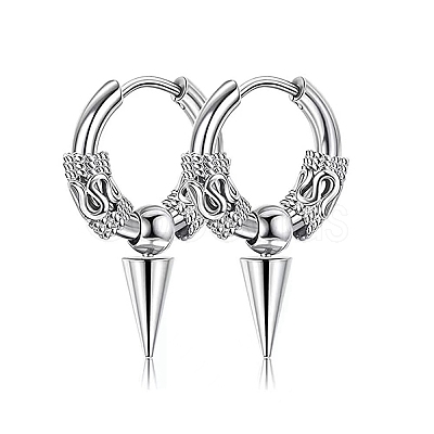 Non-Tarnish 304 Stainless Steel Hoop Earrings PW-WG23967-03-1