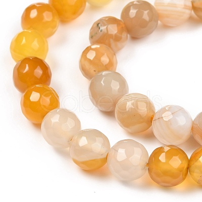 Natural Striped Agate/Banded Agate Beads Strands G-H1593-8mm-01-1