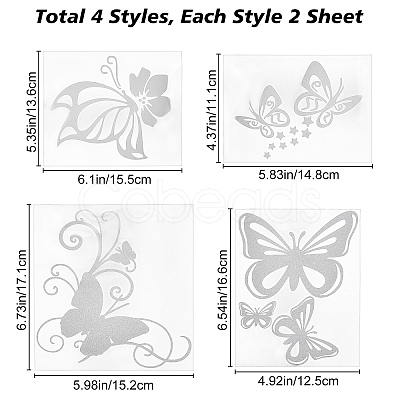 Gorgecraft 8Sheets 4 Style Waterproof Plastic Car Stickers DIY-GF0005-52-1