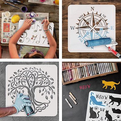 Plastic Reusable Drawing Painting Stencils Templates DIY-WH0202-367-1