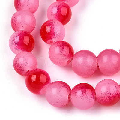 Baking Painted Imitation Jade Glass Round Bead Strands DGLA-N003-10mm-06-1