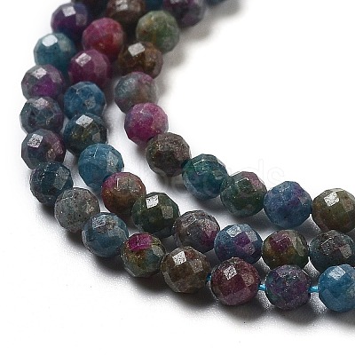 Natural Red Corundum/Ruby and Sapphire Beads Strands G-G161-A19-05-1