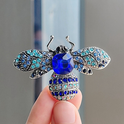 Alloy Rhinestone Brooch for Backpack Clothes PW-WG87504-02-1