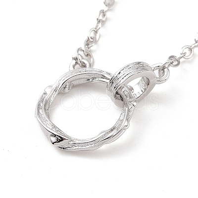 Interlocking Double Rings Pendant Necklace NJEW-G073-07B-P-1