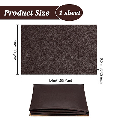 Lichee Pattern PU Leather Fabric Sheet DIY-WH0304-586B-1