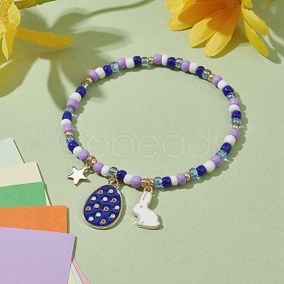 Alloy Enamel Charm Bracelets BJEW-JB10023-02-1