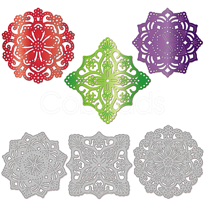 Mandala Flower Carbon Steel Cutting Dies Stencils DIY-WH0309-1255-1