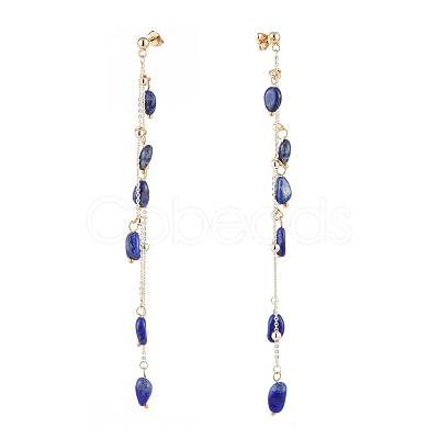 Natural Gemstone Dangle Stud Earring EJEW-JE04122-1