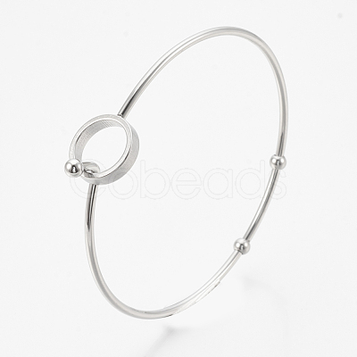 Tarnish Resistant 304 Stainless Steel Bangles X-STAS-N084-04-1