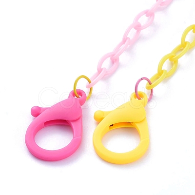 Personalized Two Tone ABS Plastic Cable Chain Necklaces NJEW-JN02825-03-1