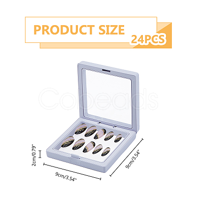 Square Plastic Jewelry Presentation Boxes CON-WH0097-04-1